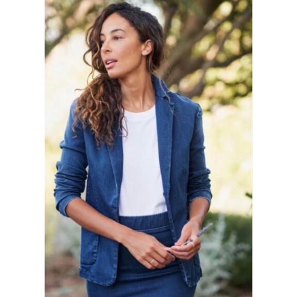 NWOT Frank & Eileen Blue Dublin Blazer XXS-XS-S 17.5in p to p 24in length - Picture 3 of 6